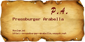 Pressburger Arabella névjegykártya